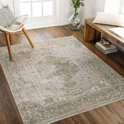 Bellinger Kinyon Oriental Polyester Area Rug in Beige