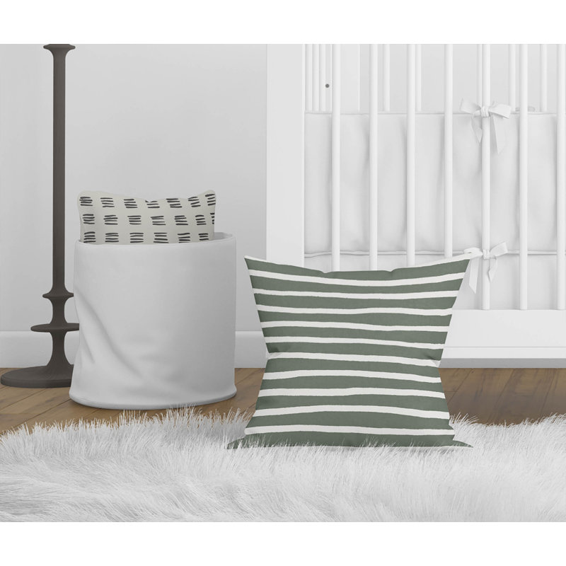 Coussin Spinal Row, Ivoire/gris anthracite, 26"H x 26"W