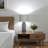 Torino Standard Glass Table Lamp in Gray and Linen Shade, 27.82'' H X 14.89'' W X 14.89'' D