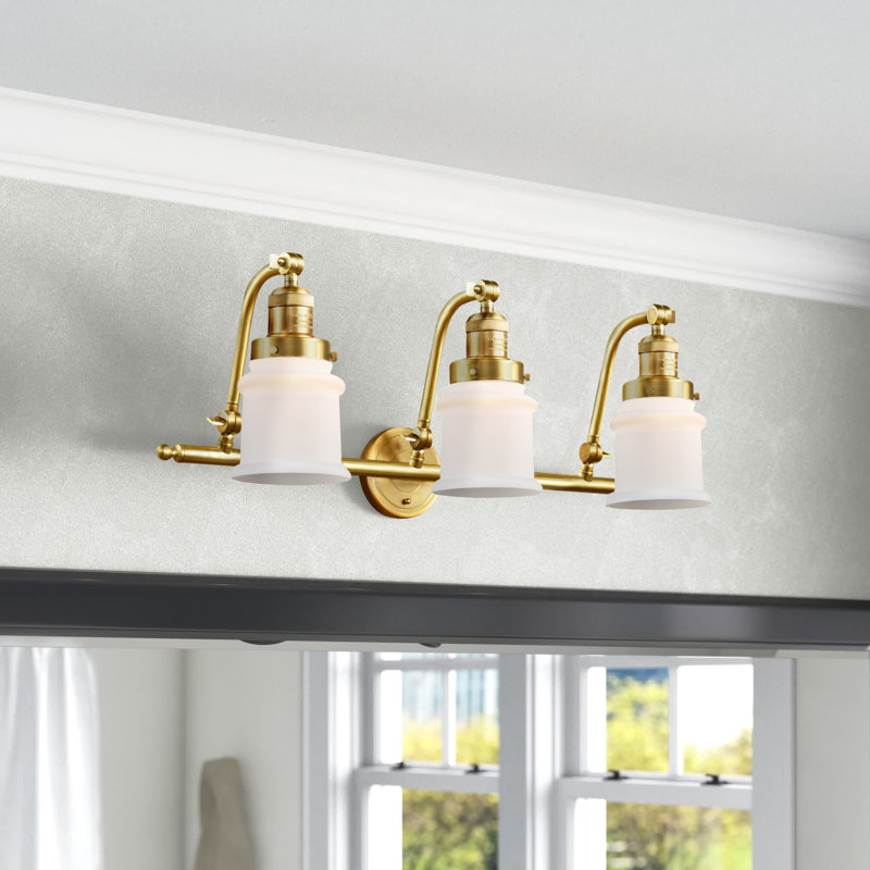 Alexandira 3 - Light Dimmable Vanity Light, 60 Watt Vintage Incandescent Bulb, Clear, Satin Gold