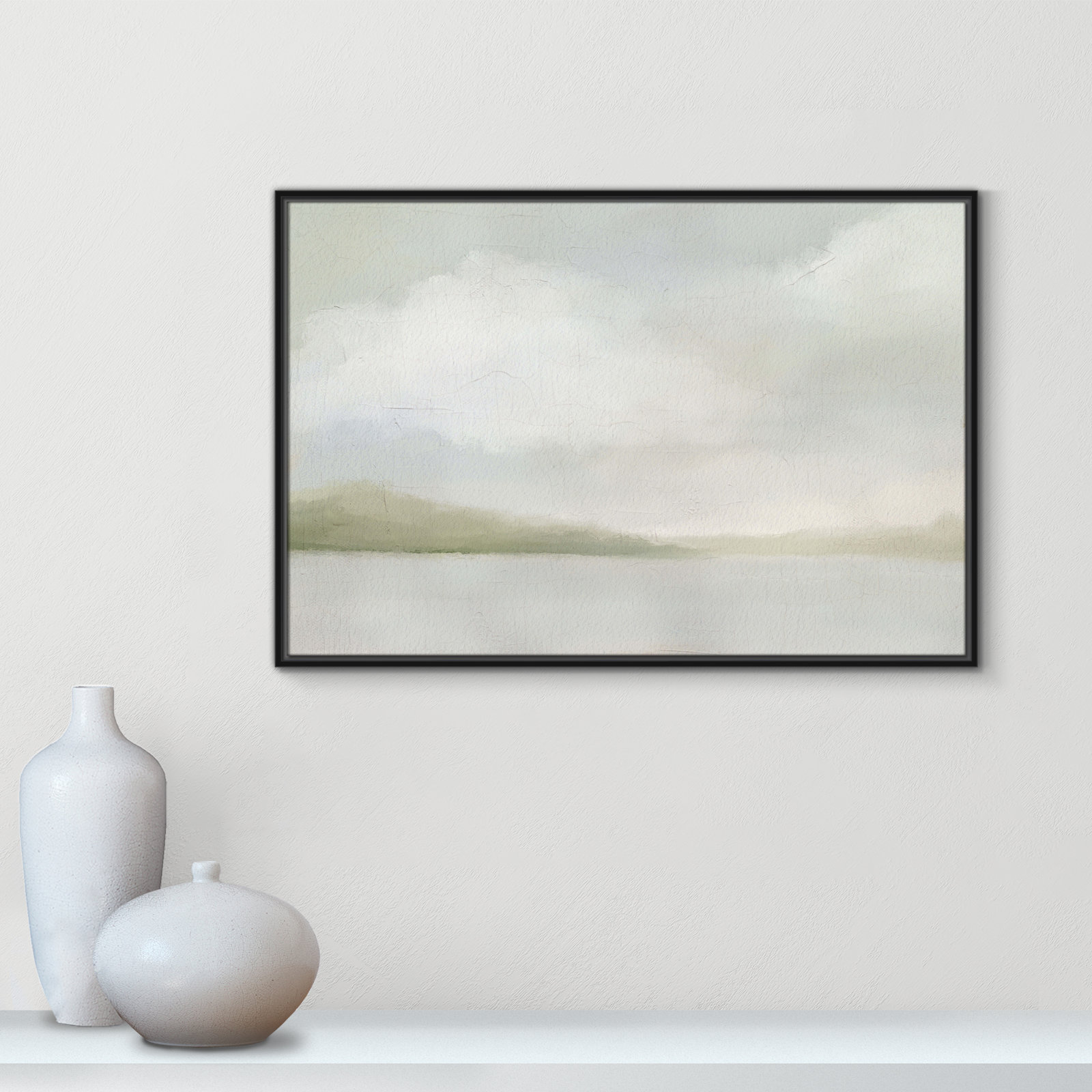 A Tranquil Morning, 25.5" H x 37.5" W, Black