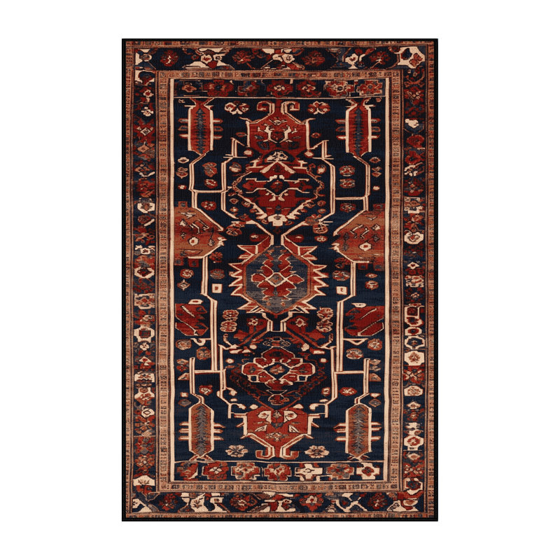 Tapis turc noir lavable à la machine, Rectangulaire 3 pi x 5 pi