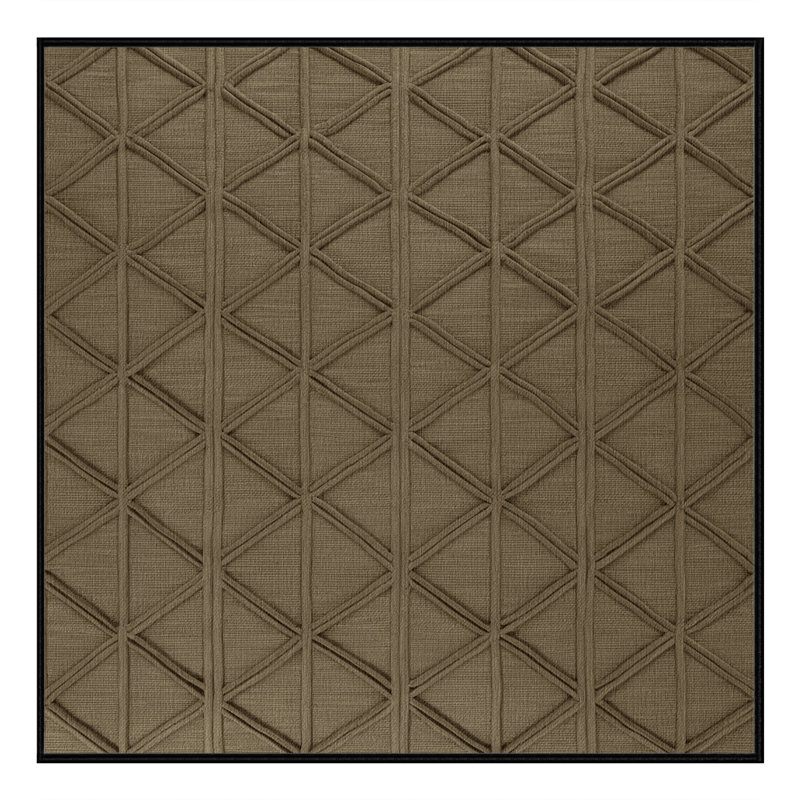 Tapis brun treillis lavable à la machine, Carré 6 pi