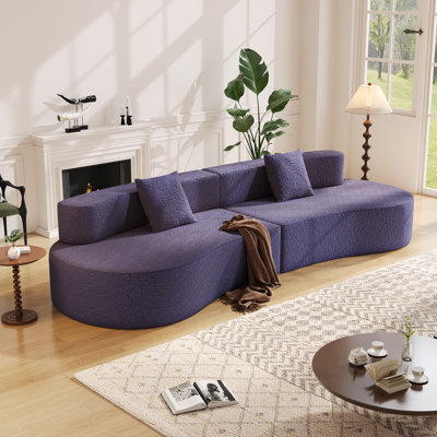 Canapé modulaire incurvé moderne 2 pièces 109 po 109 po, modulaire chenille modulaire pour le salon avec coussin modulaire 2
