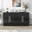 Large Storage Sideboard With 4 Doors, Adjustable Shelves, And Silver Handles For Versatile Home Use-1532940335