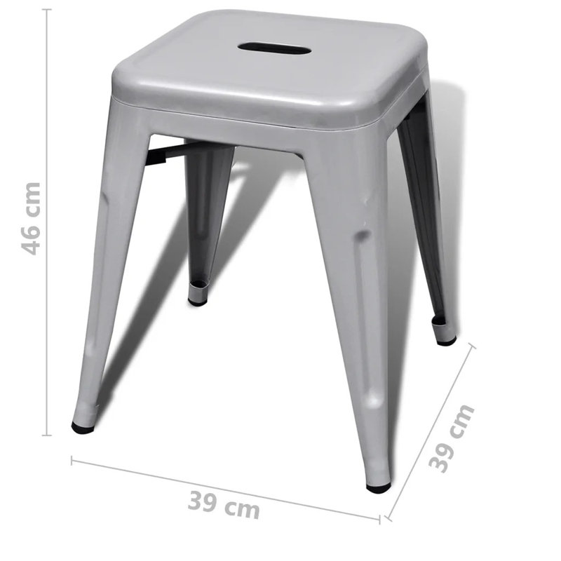 Hulsey Steel Accent Stool, Grey