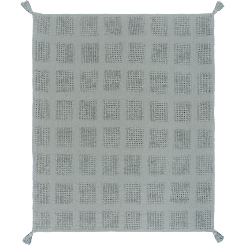  Jeté en coton Waffle Weave, Jade