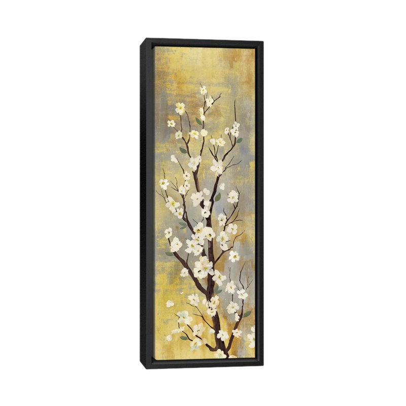 «Blossoms II» par PI Studio, impression sur toile tendue, H 36 po x l 12 po x P 1,5 po, Toile avec cadre noir