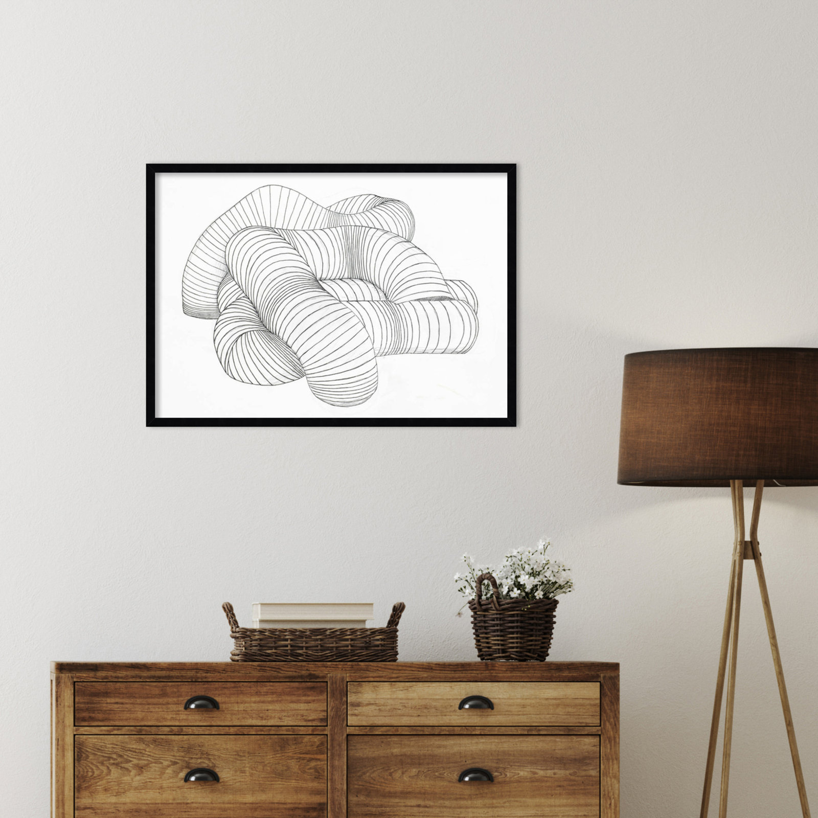 Grudie Hydro Pipes Print by Alex Dunn, Black, 24" H x 33" W x 1" D