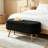 Oval Boucle Storage Ottoman Bench with Wood Legs-140516516