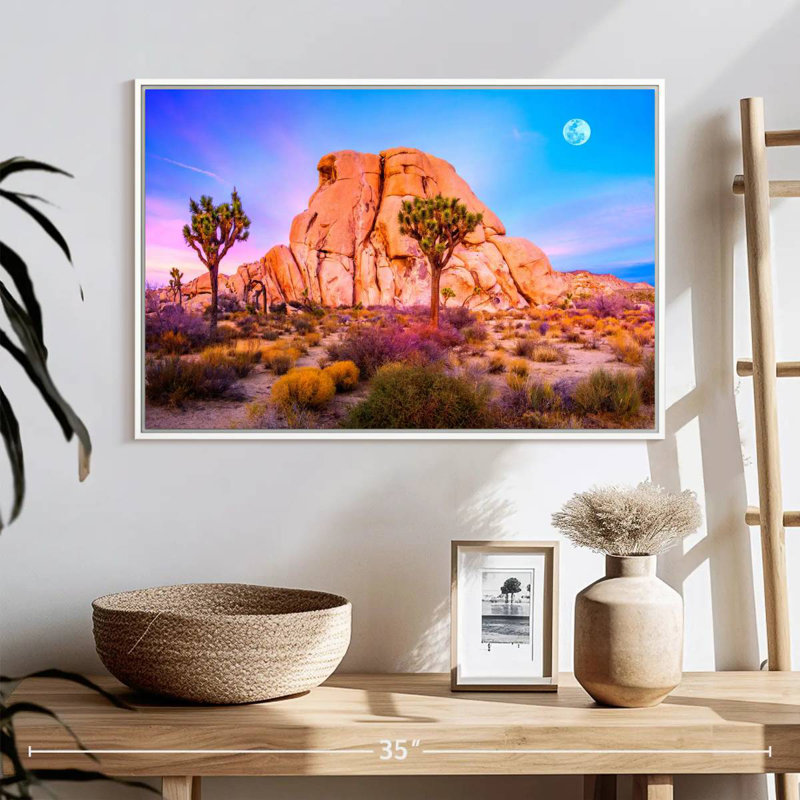 Joshua Tree National Park, 25 po x 17 po, Cadre flottant blanc