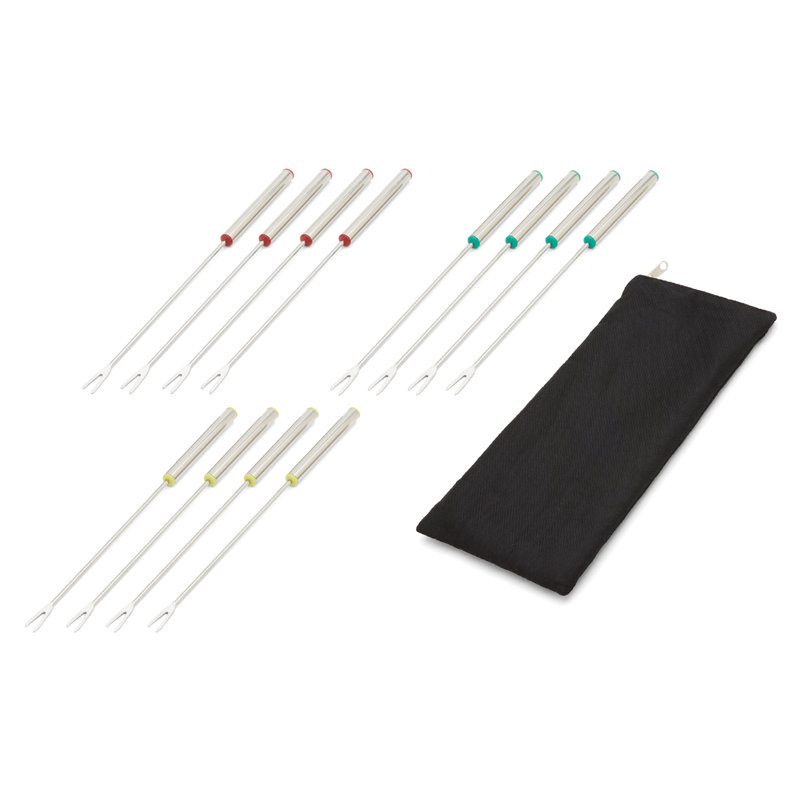 Fox Run Stainless Steel Fondue Forks, Set Of 12, 9.5" And With Storage Bag