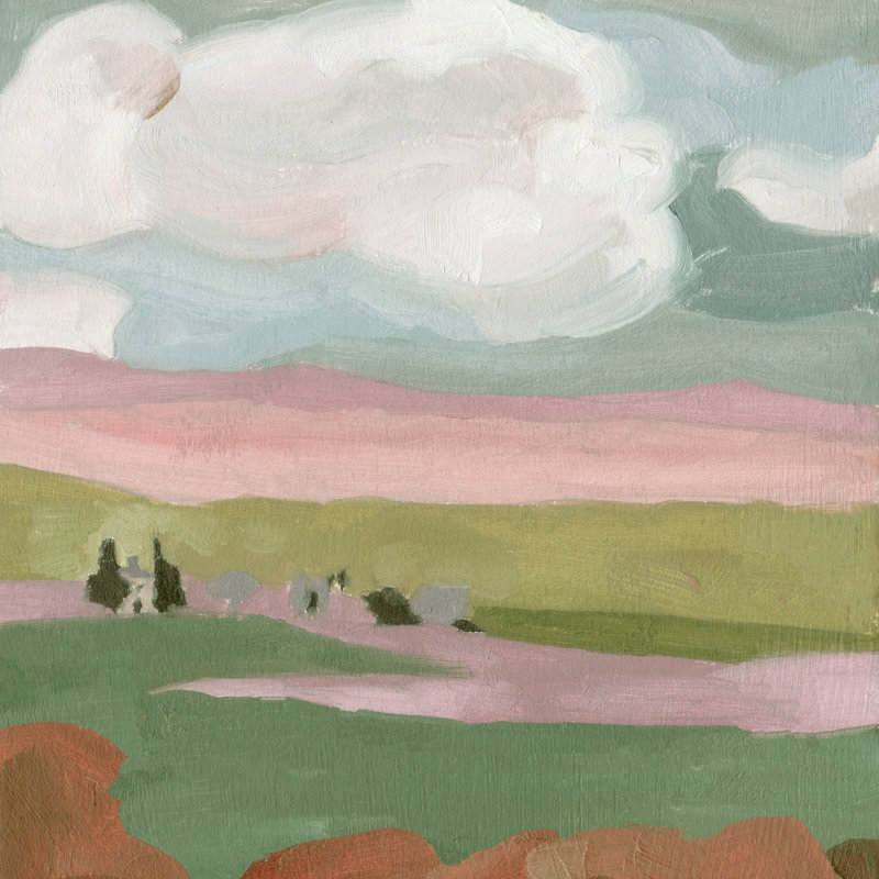 Violet Fields I by Melissa Wang - Wrapped Canvas Painting, 30cm H x 30cm W