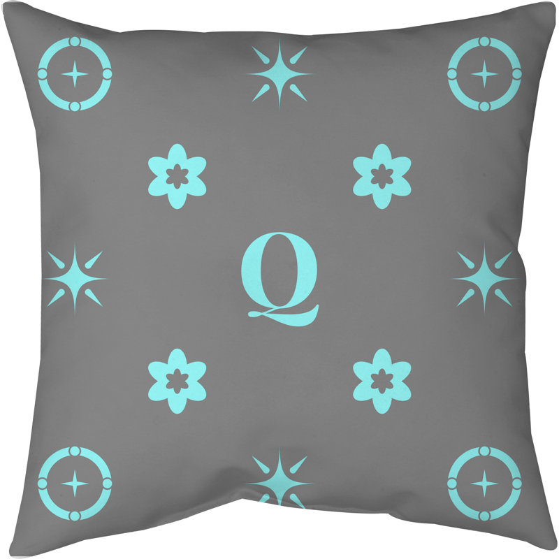Coussin en polyester Spun, Bleu/gris, Oui