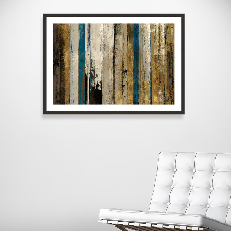Croxley «Gold Forest», reproduction de peinture acrylique encadrée, Espresso foncé, H 30 po x l 42 po x P 2 po