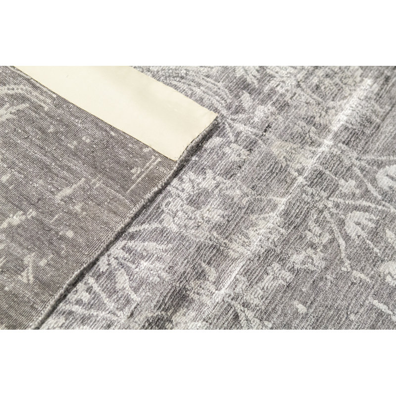 Damask Area Rug in Dark Gray