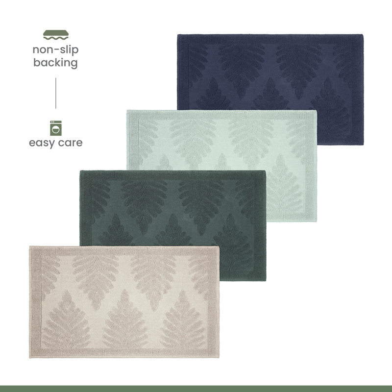 Martex Bath Rug, Fern Ogee Navy