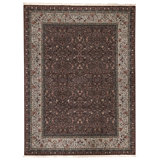 Hand Knotted Wool Area Rug in Plum And Ivory