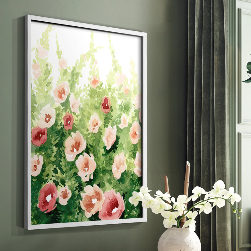 Sunlit Flora I, reproduction encadrée - bois massif, Blanc, H 20 po x l 16 po