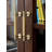 American-Style Vintage Cherry Wood Bookcase With Glass Doors And Floor-To-Ceiling Design