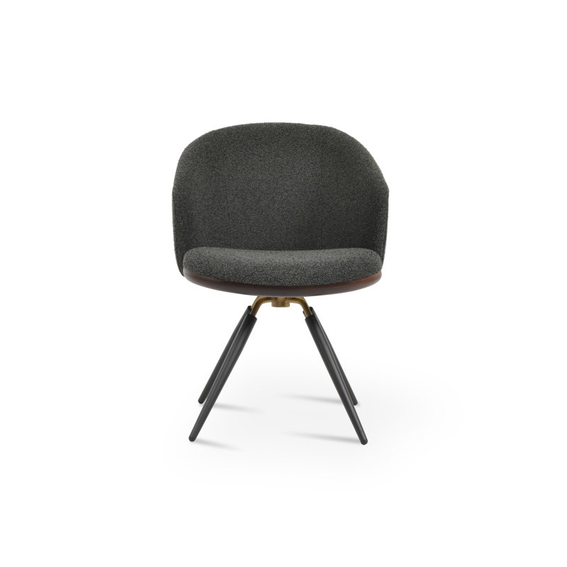 Chaise avec accoudoirs pivotante Athena, Noir