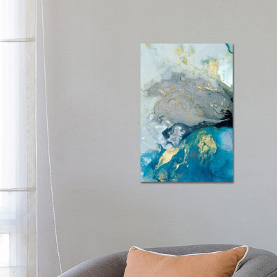 Ocean Splash I 1 Piece Wrapped Canvas Panoramic Painting