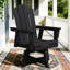 Chaise Adirondack pivotante en plastique noir PEHD (ensemble de 6)-132201768