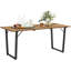 Wooden Outdoor Dining Table for 6 with 2" Umbrella Hole, Brown