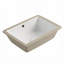 Lavabo de salle de bain rectangulaire en céramique blanc laiteux de 40 cm (16 pouces) à encastrer sous plan avec trop-plein