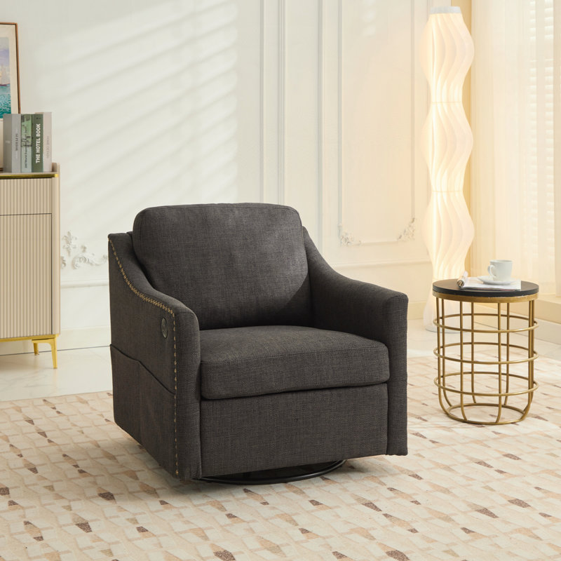 Swivel Rotating Accent Chair with USB