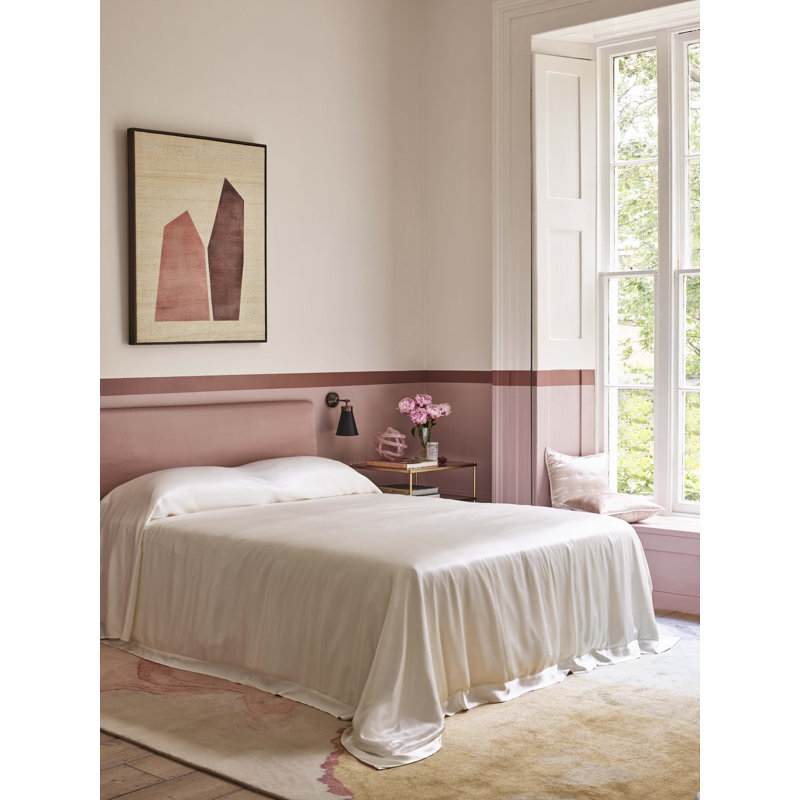 Signature Silk Satin Flat Sheet, 112" W x 112" L, Ivory