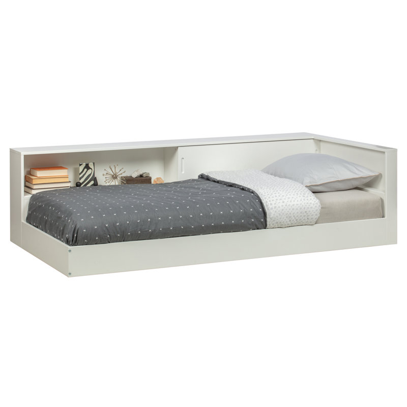 Connect Solid Wood Storage Bed, White