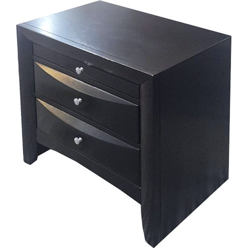 Table de chevet 2 tiroirs Houchins, Noir