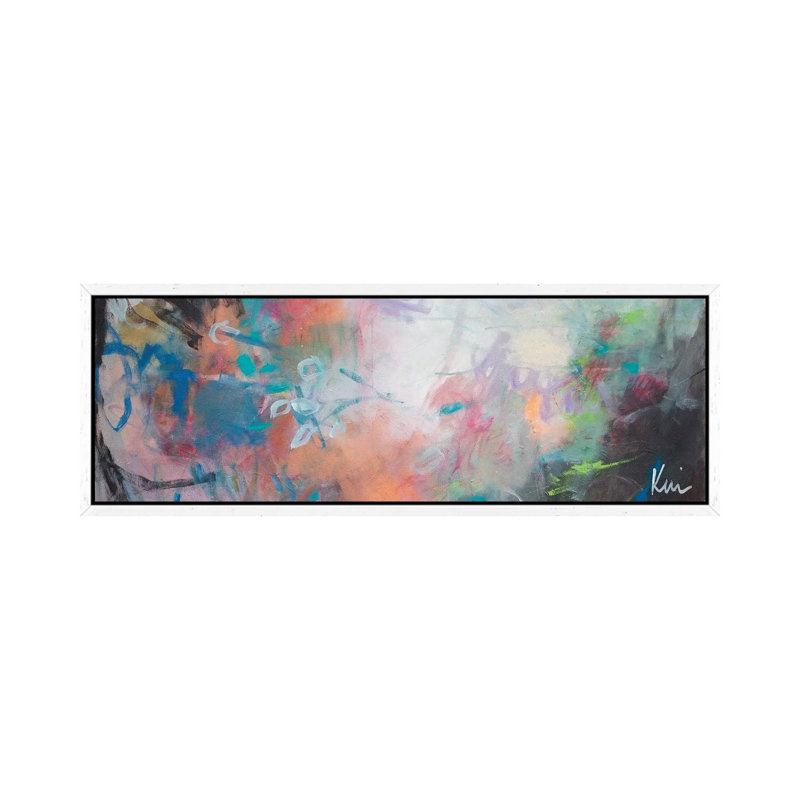 Embraced By Nature by Kerri Blackman - Panoramic Painting on Canvas, White Framed, 30.48cm H x 91.44cm W x 3.81cm D
