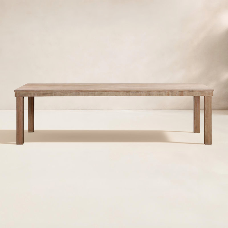 Tov Furniture Cassie Natural 108 Inch Rectangular Outdoor Dining Table, 30.3" H x 108" W x 43" D