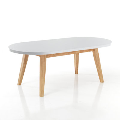 Extendable Oval Solid Wood Base Dining Table