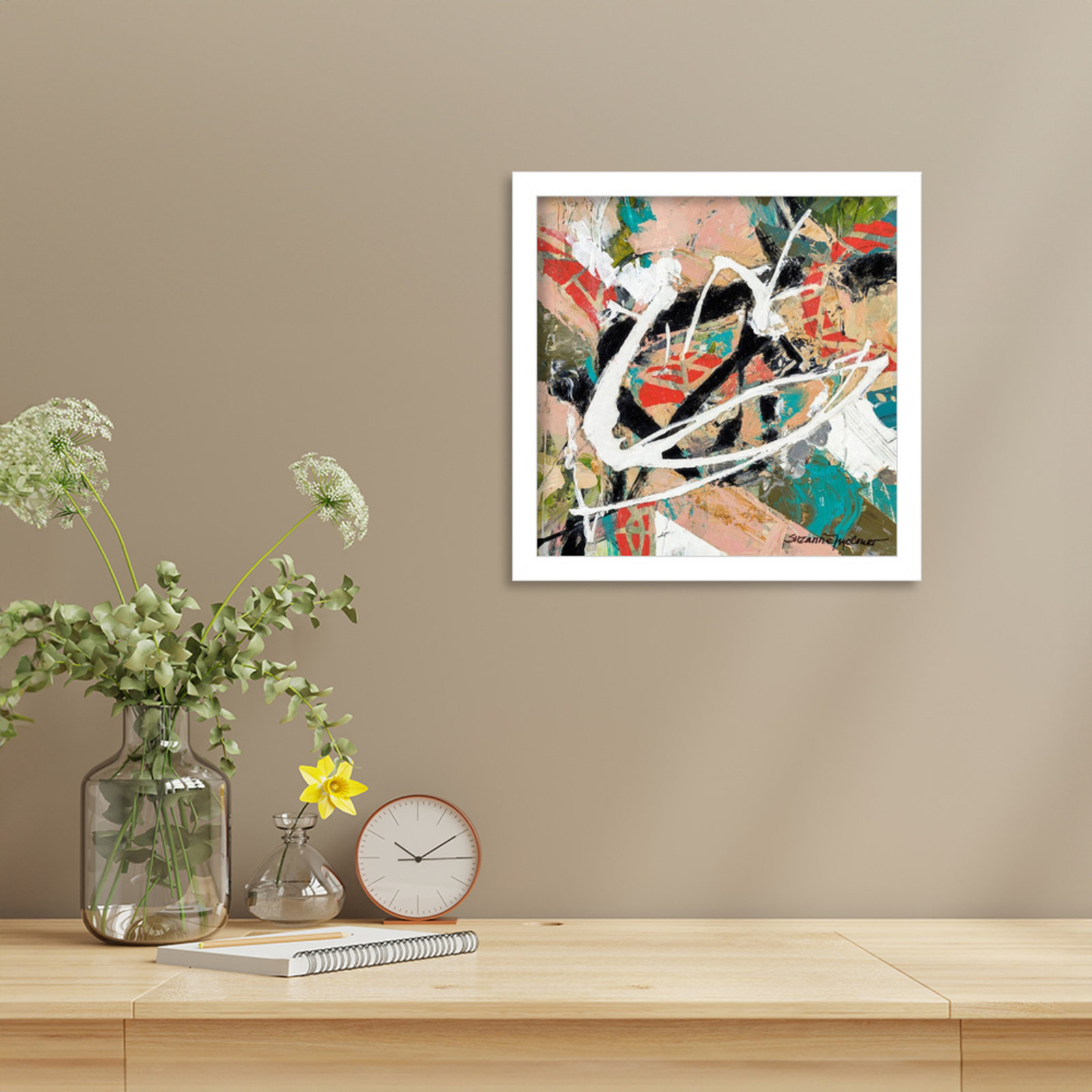 Sutter "Stacked" Print by Suzanne McCourt, 13" H x 13" W, White