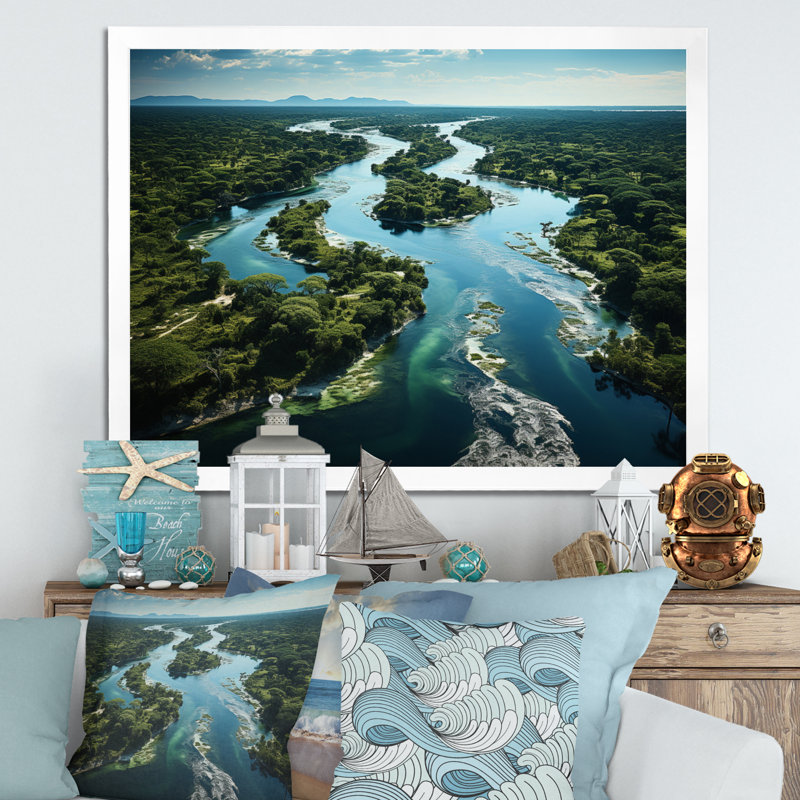 Delta de l'Okavango, Botswana I sur toile, H 30 po x l 40 po x P 1,5 po, Cadre photo blanc