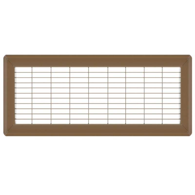 Gril de plancher brun de gros calibre, H 0,9 po x l 6 po x L 18 po