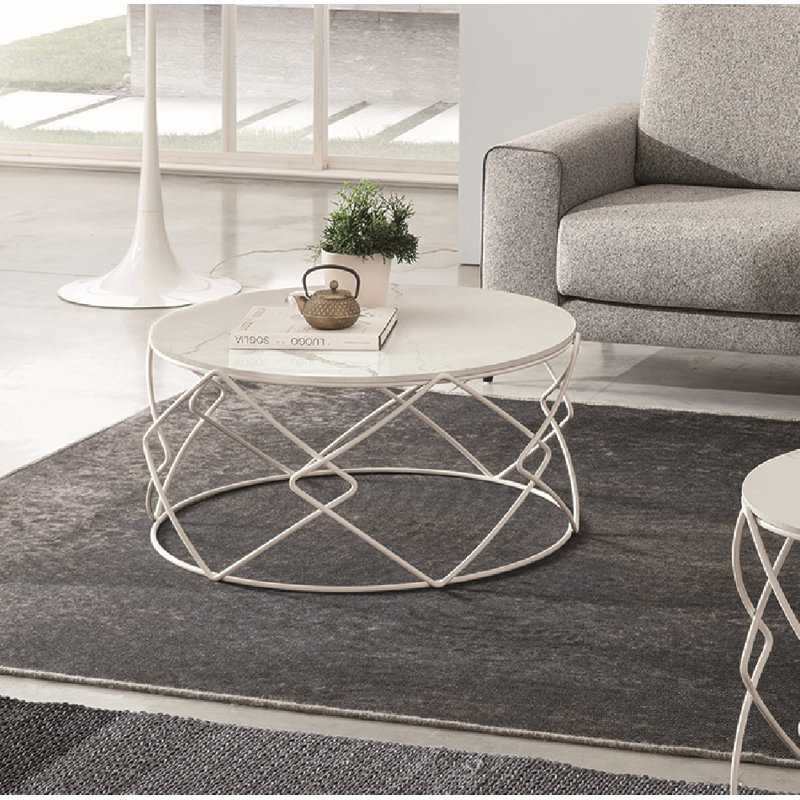 Assent Frame Coffee Table, Carrara/White