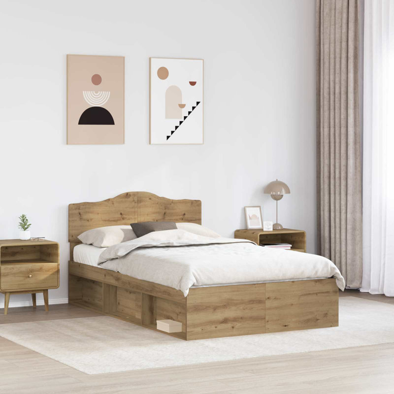 Solid Wood Bed, Double (4'6), Artisian Oak