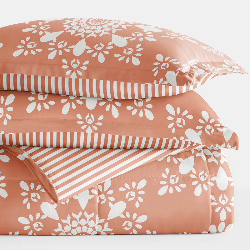 Clay Twin Reversible Down Alternative Microfiber Bedspread Set