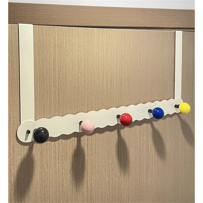 Porte-crochets en fer avec tablette, H 9,33 po x l 21,65 po x P 1,77 po, Noir