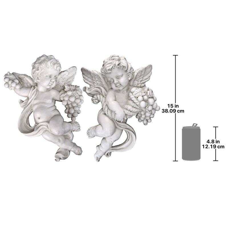 2 Piece Cherub Harvest Wall Décor Set