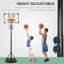 HOMCOM Adjustable Height 71cm W Steel Portable Full-Size Basketball Hoop