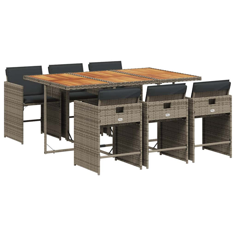 Patio Dining Set with, 73 cm H x 165 cm W x 106 cm D, 6, 7