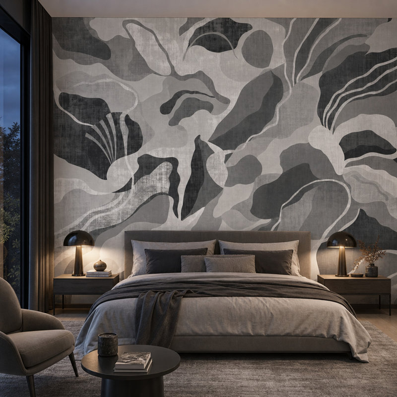 Décoration murale camouflage abstrait, 100 po x 96 po, Peel and Stick
