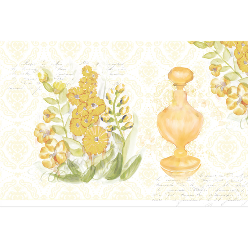 Perfume Flowers Yellow - Wrapped Canvas Painting, 81cm H x 122cm W x 3.8cm D
