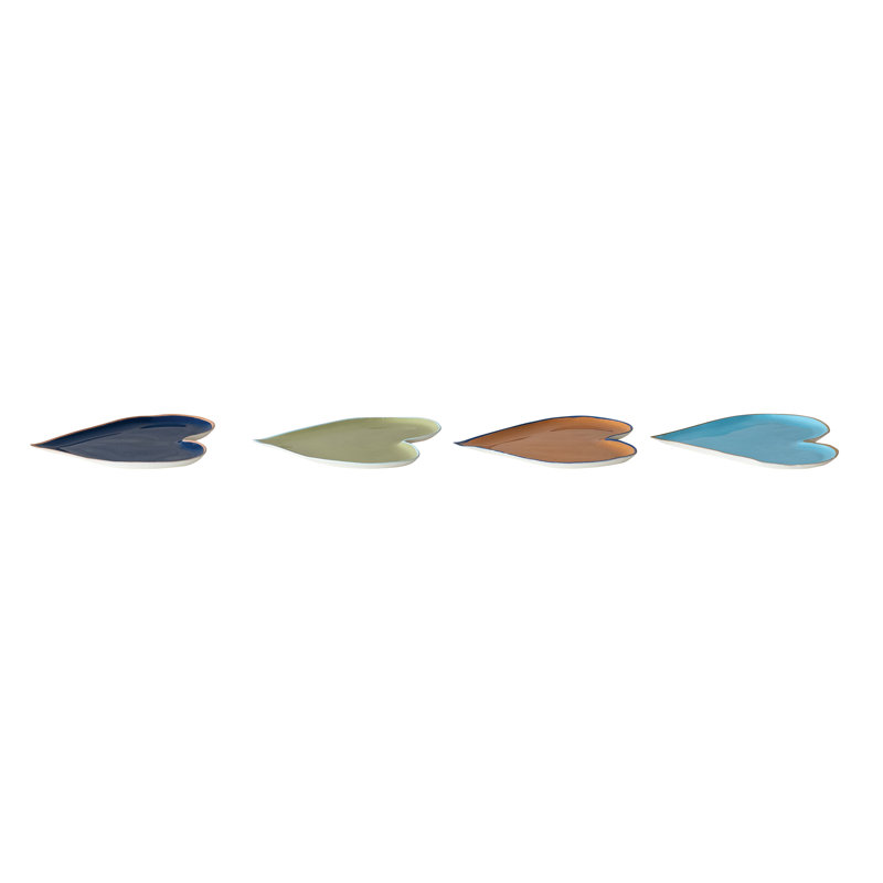 Enameled Metal Heart-Shaped Tray