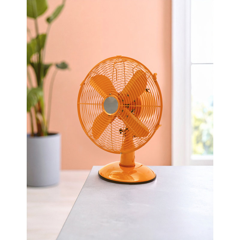 Oscillating Table Fan, Orange